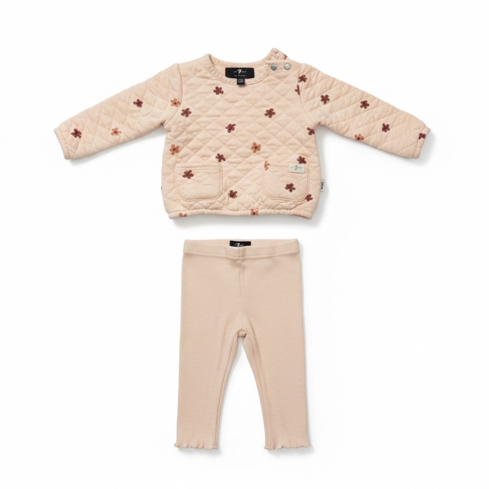 7 for all Mankind Floral Quilted Baby Set